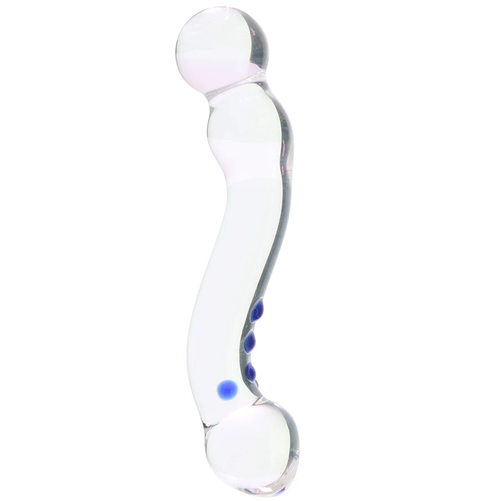 gläs 6 Inch Curved G-Spot Nubby Glass Dildo - Image 2