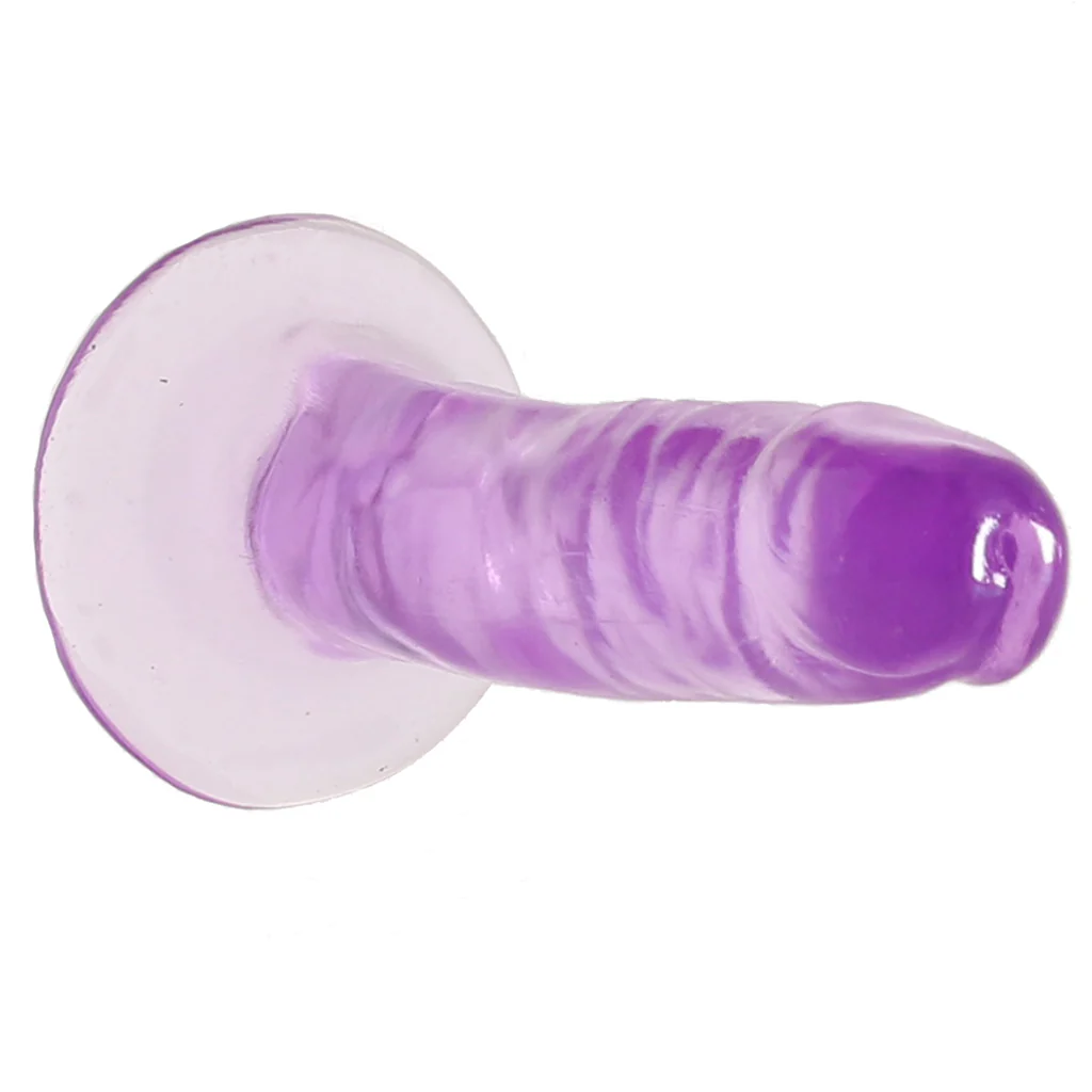B Yours Plus Hard nā Happy 5 Inch Jelly Dildo in Purple - Image 2