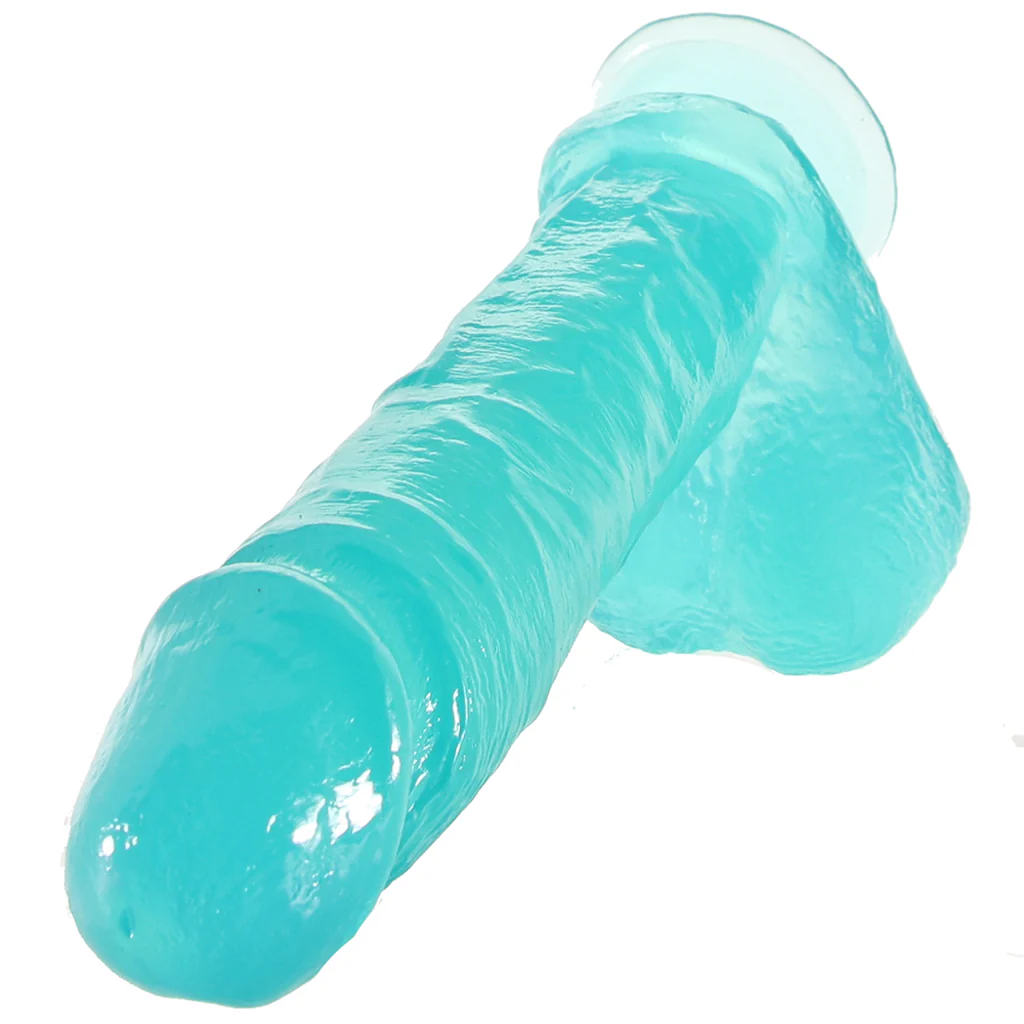 B Yours Plus Mount nā Moan 9 Inch Ballsy Dildo in Teal - Image 2