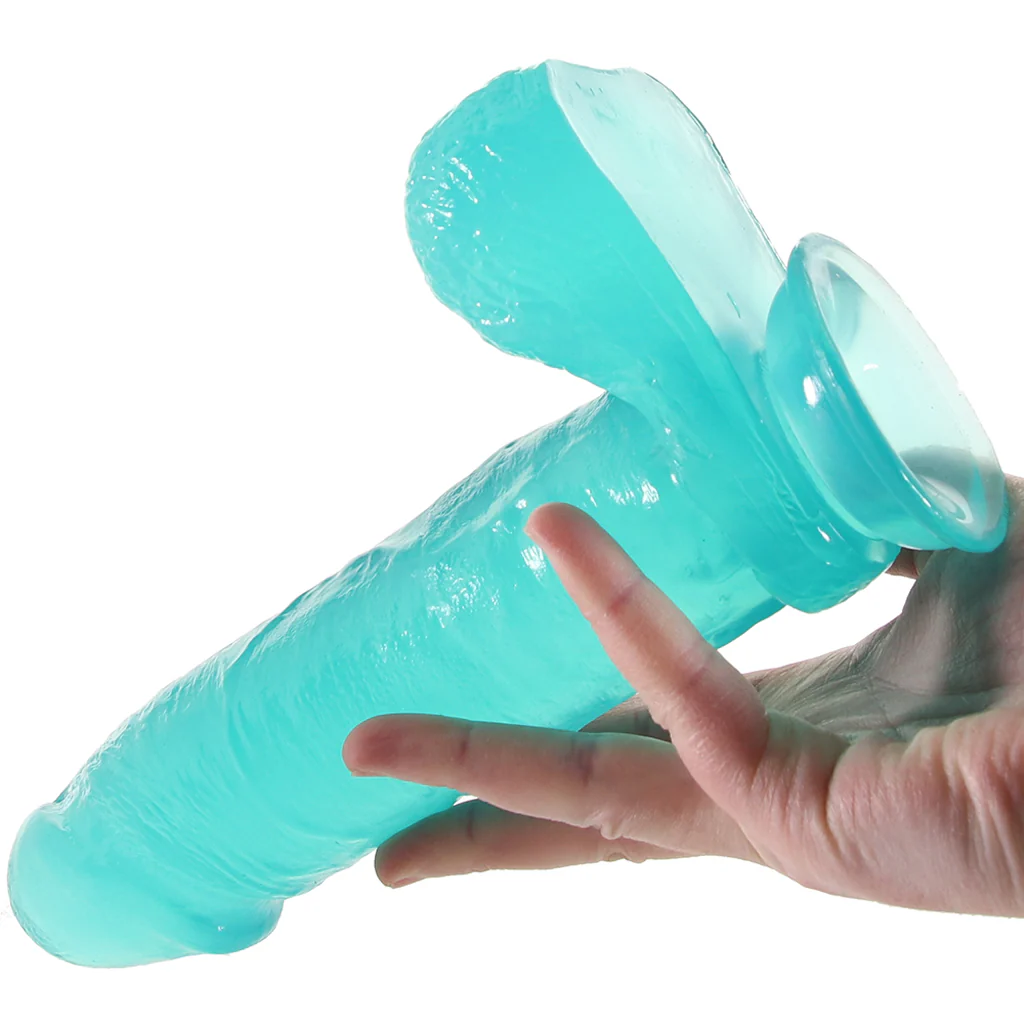 B Yours Plus Mount nā Moan 9 Inch Ballsy Dildo in Teal - Image 4