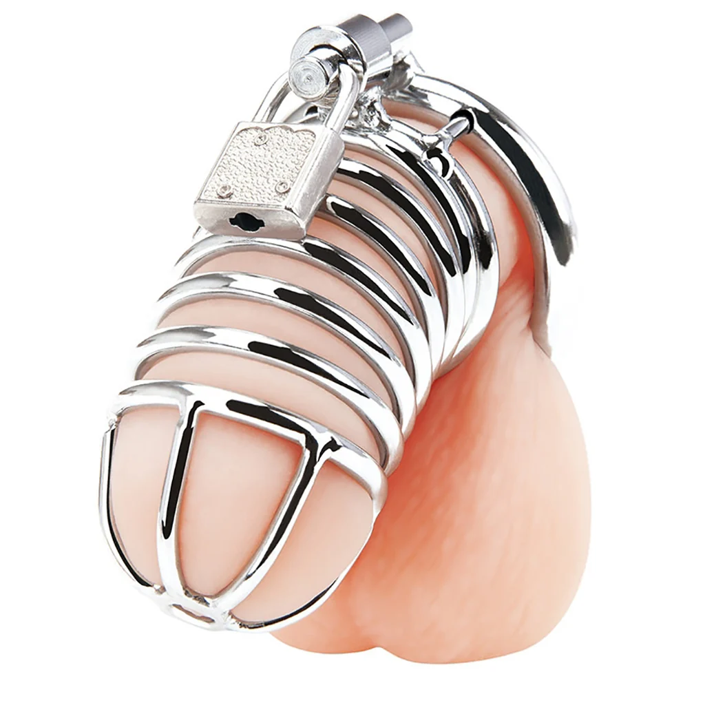 Blue Line Deluxe Steel Chastity Cage in Silver - Image 2
