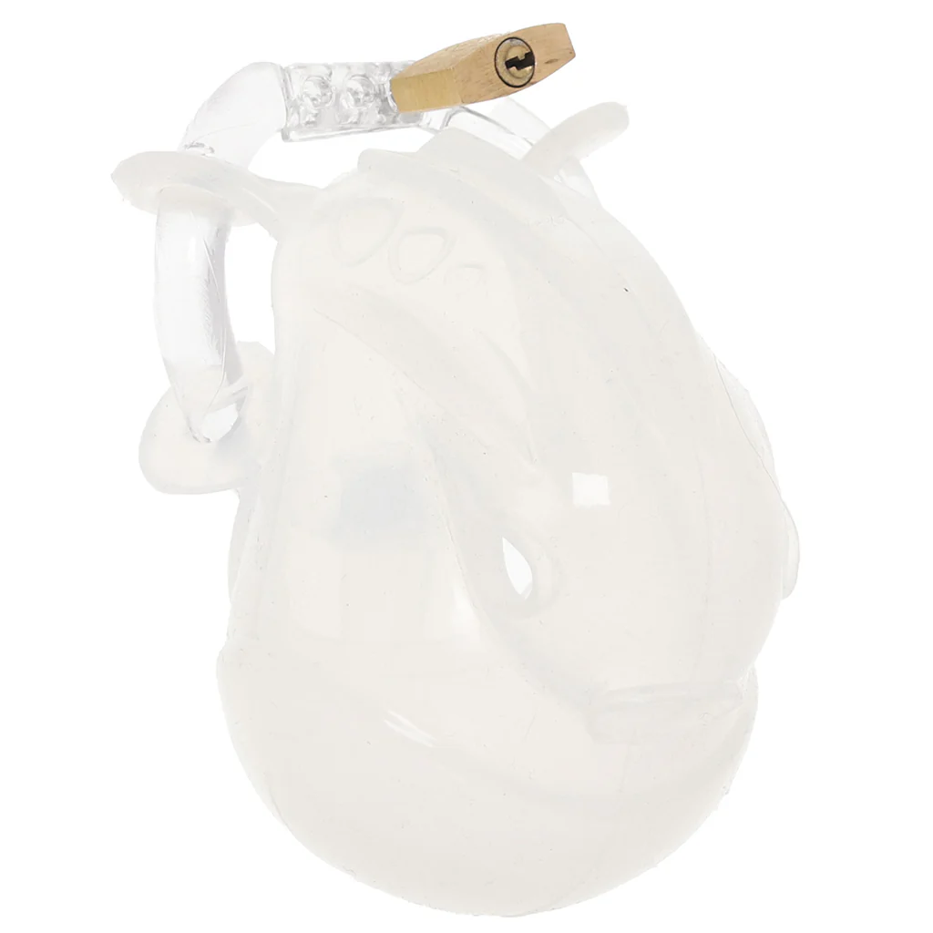 Blueline Full Restraint Silicone Chastity Device in Frosted