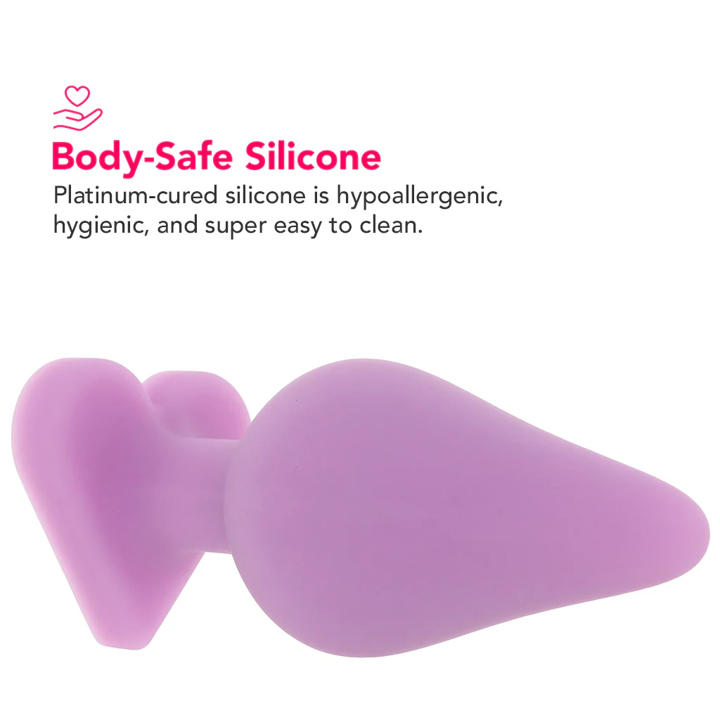 Candy Hearts F**k Me Medium Butt Plug in Purple - Image 2