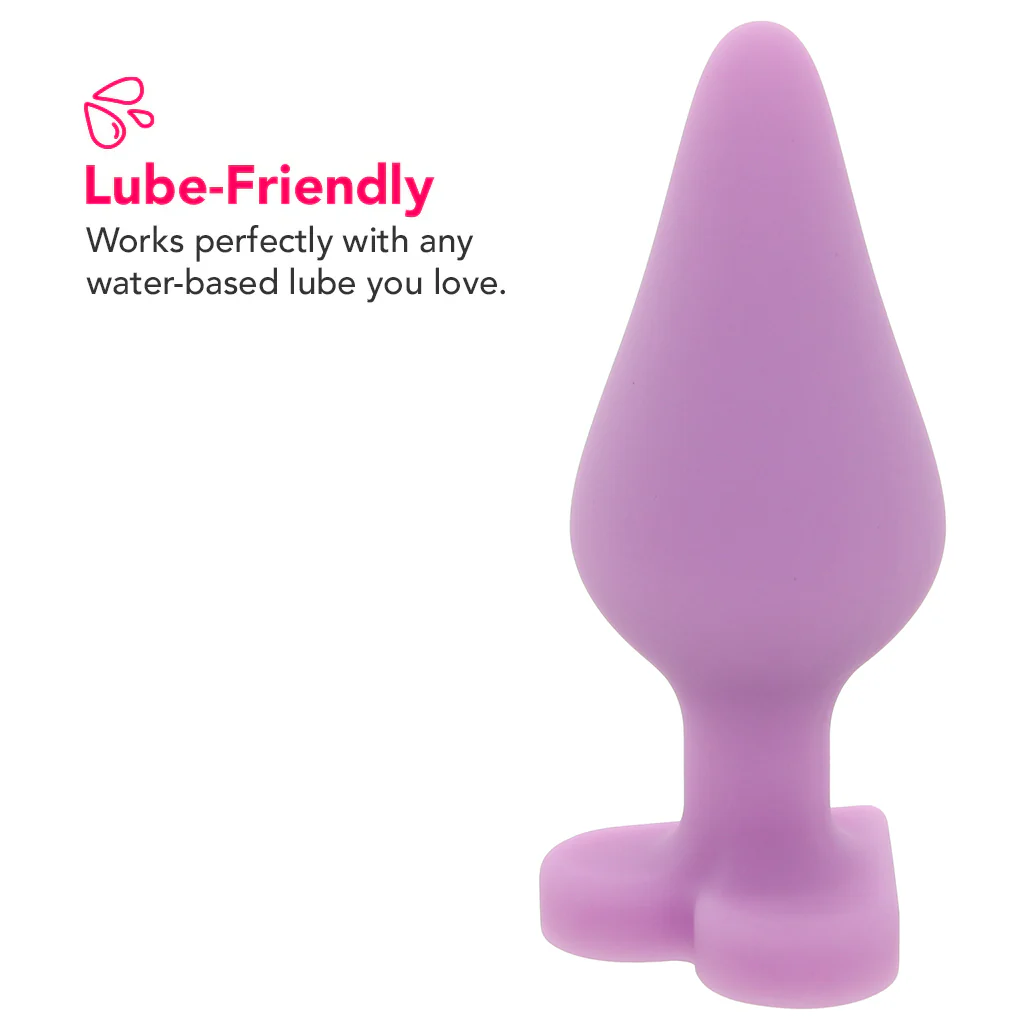 Candy Hearts F**k Me Medium Butt Plug in Purple - Image 3