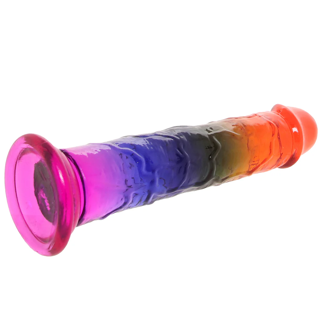 Crystal Jellies 7 Inch Classic Dildo in Rainbow - Image 5
