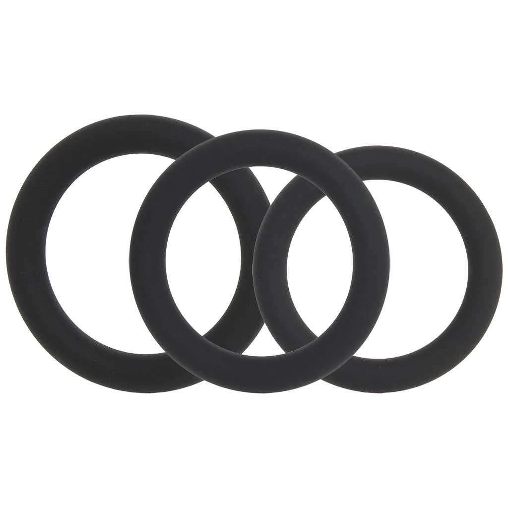 LEVELZ 3 Piece Classic Cock Ring Set in L-XXL