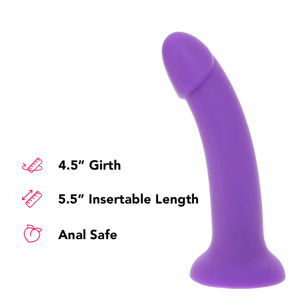 PinkCherry Premium 7 Inch Purple Silicone Dildo - Image 5