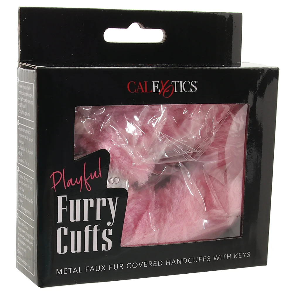 Playful Furry Cuffs with Keys in Pink - Image 5