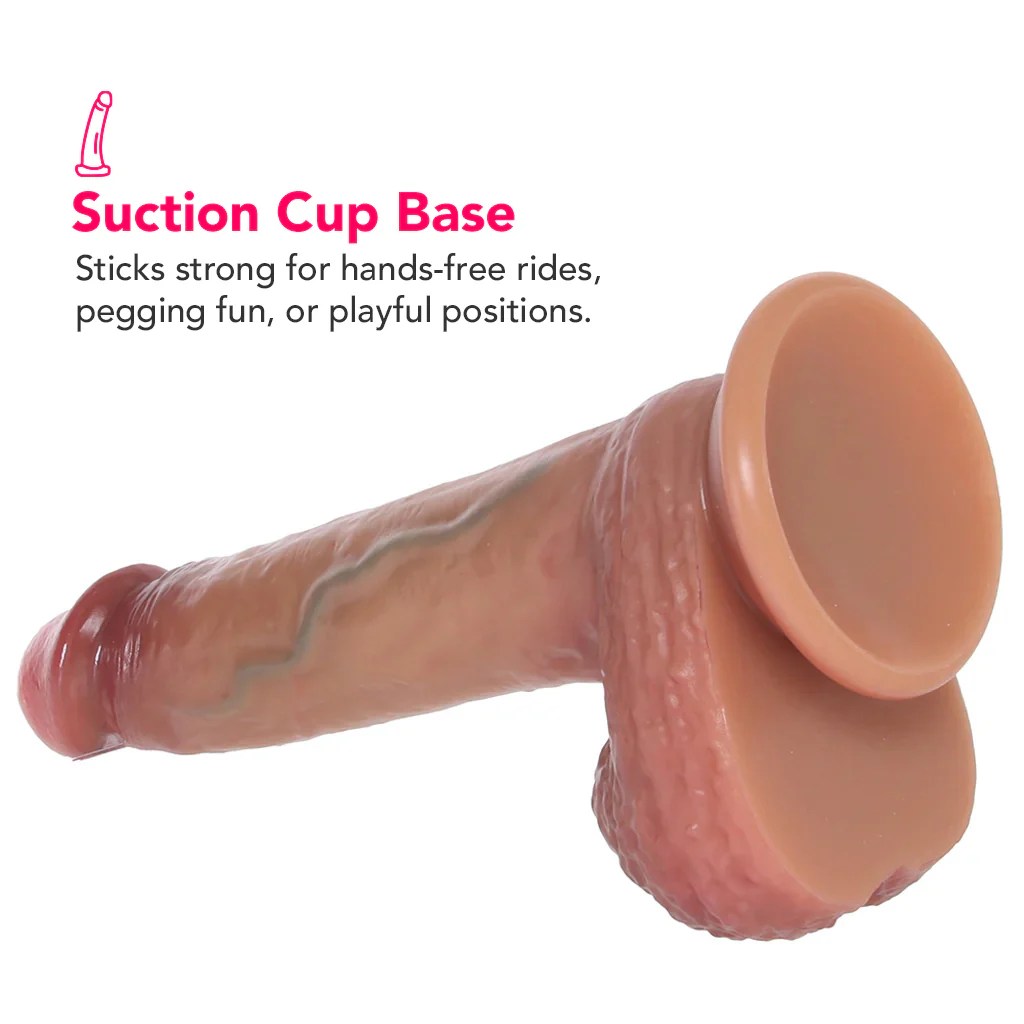 Renaissance Raphael 9.5 Inch Sliding Foreskin Dildo in Tan - Image 5