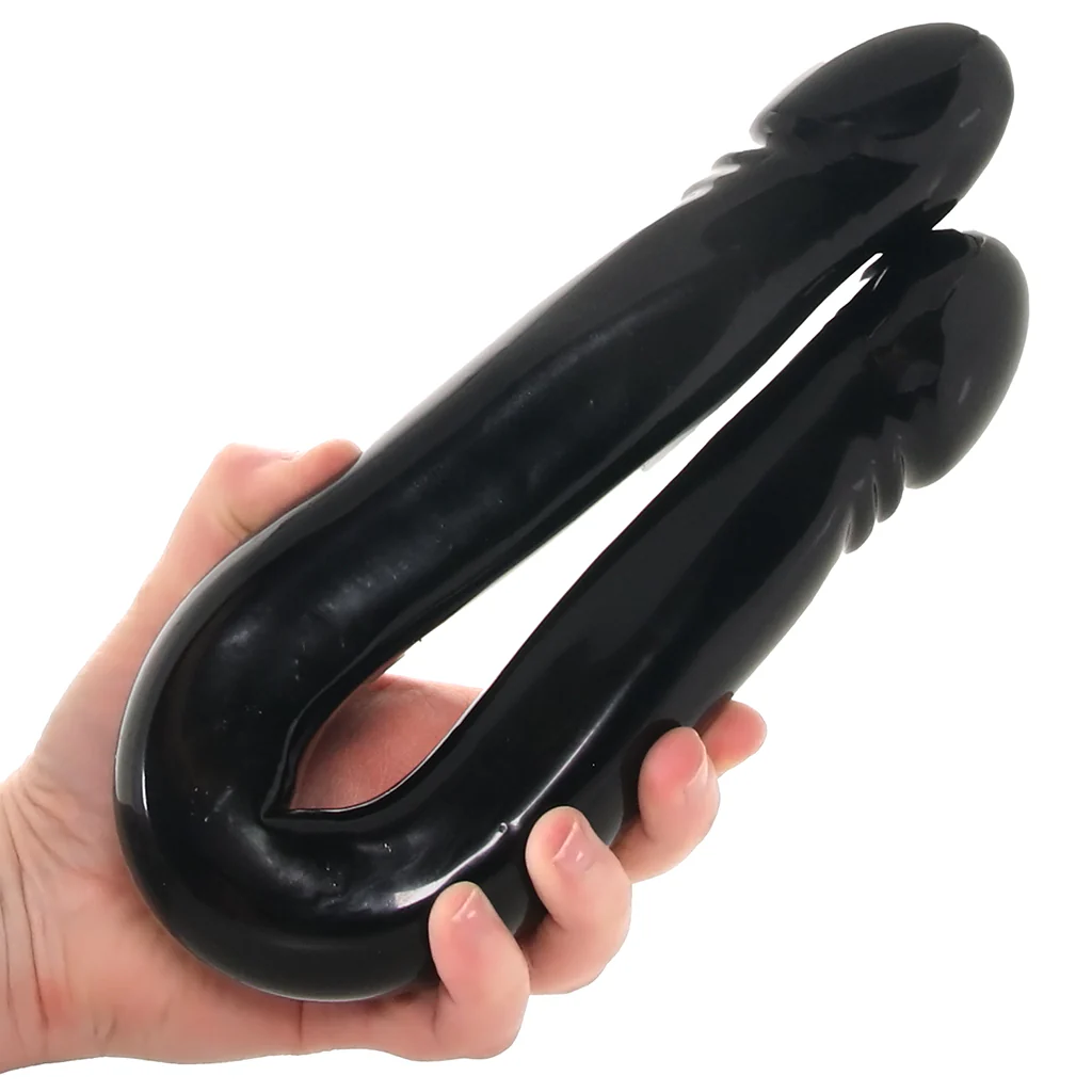 Smooth Double Header 18 Inch Dildo in Black